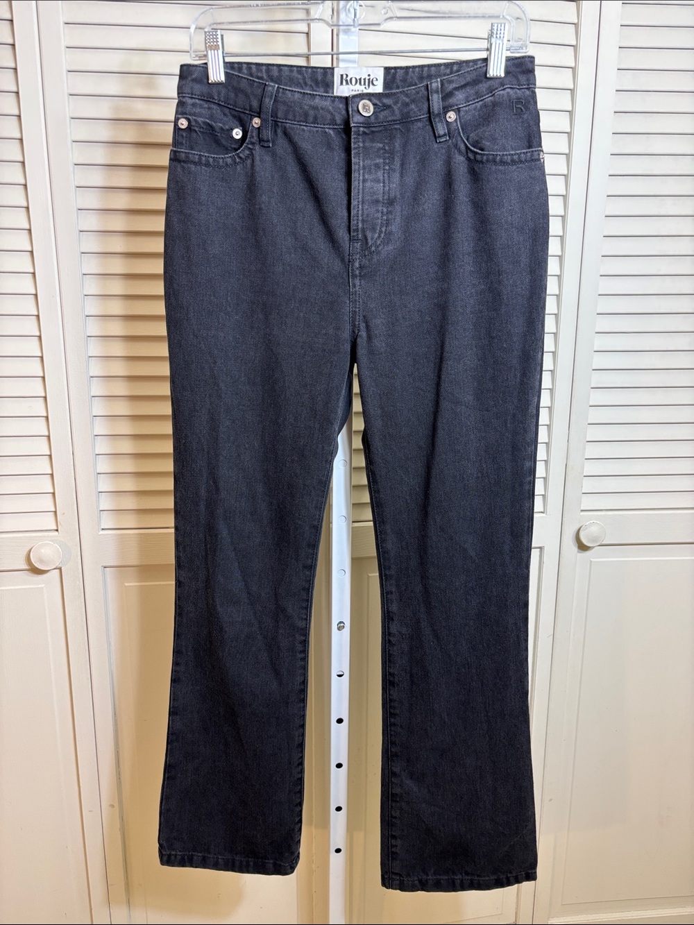 Rouje Black Straight-Leg 100% Cotton Denim Jeans Size 6